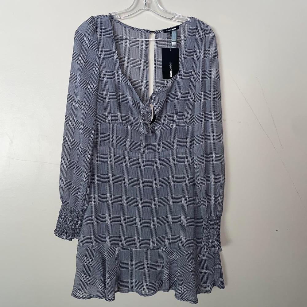 Nwt fashionova plaid milkmaid dress